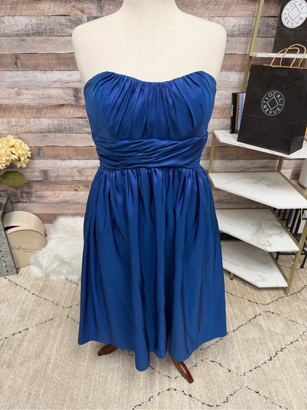 Jordan Fashion Blue Strapless Dress